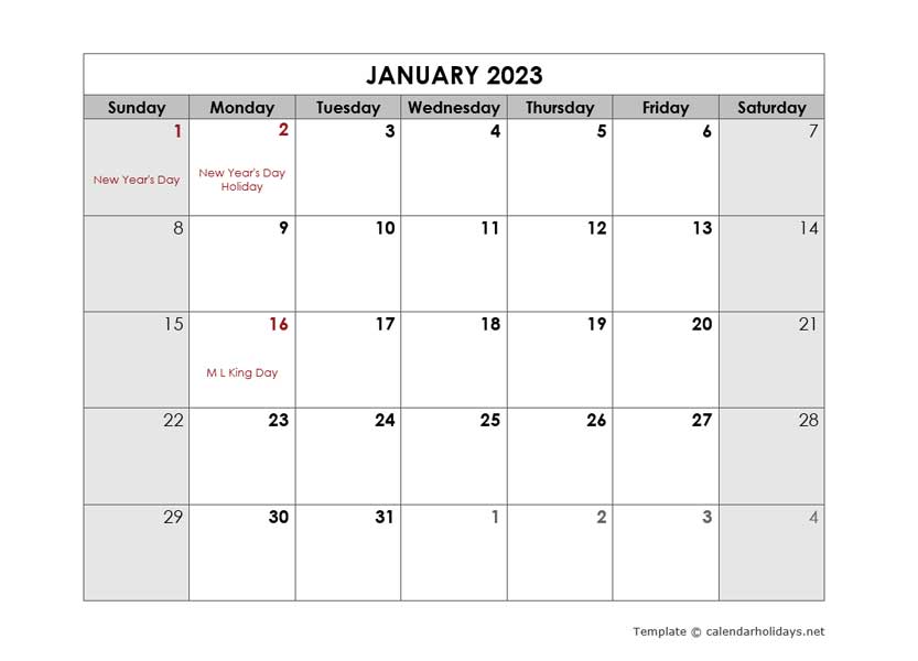 Free Printable Monthly Calendar 2024 With Holidays