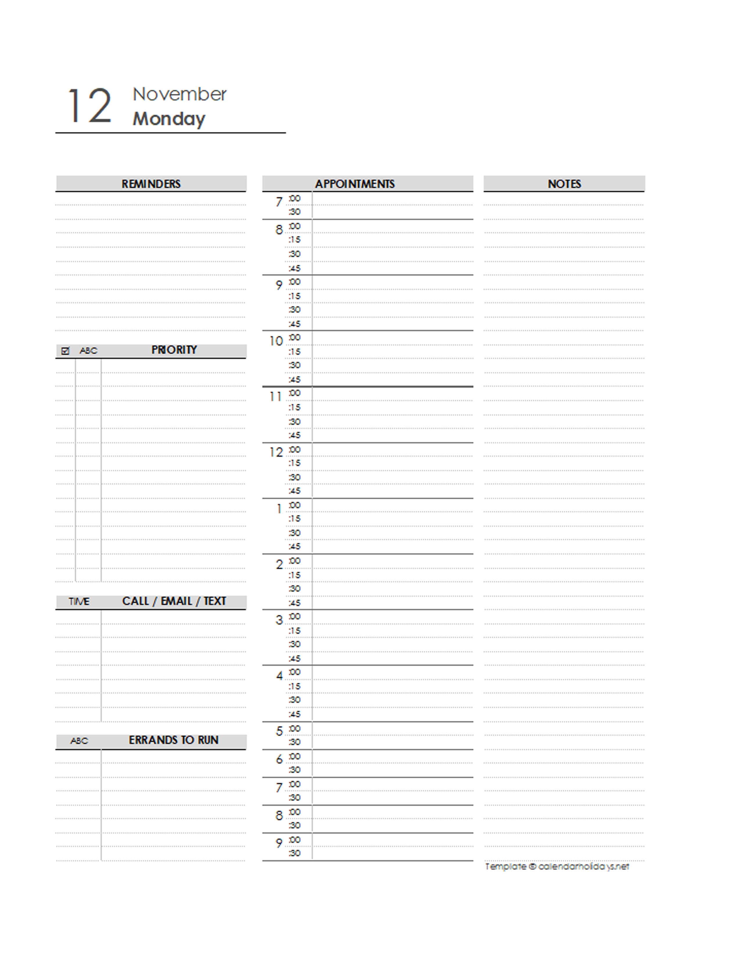 Notes ~ Full Letter  8.5 x 11 PDF Download DO1P w To Do List Jan-Dec 2022 Dated Daily Printable Planner Inserts Schedule